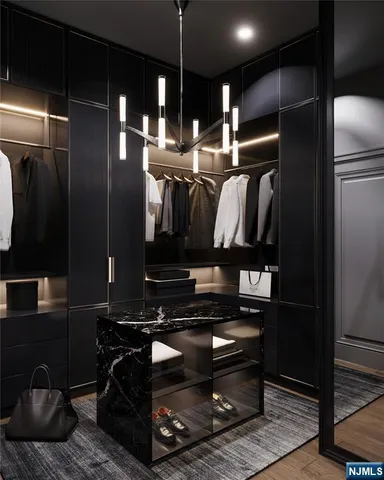 a spacious bathroom with a tub and shower