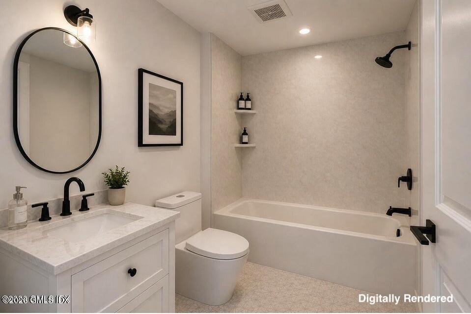 22 Carrona Drive Riverside, CT 06878 - Photo 20 of 26 a bathroom with a sink a toilet and a mirror