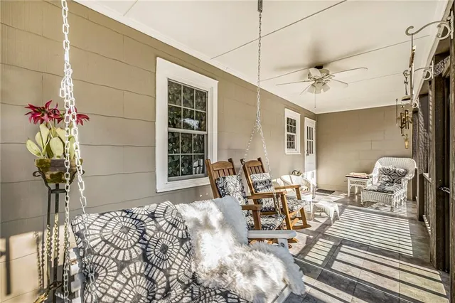 a living room with furniture