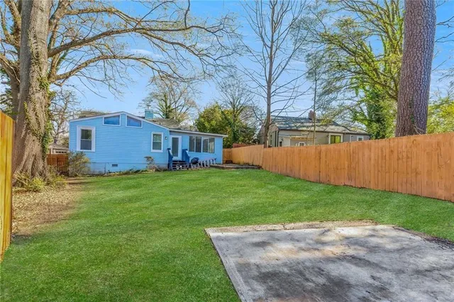 a view of a backyard with a garden