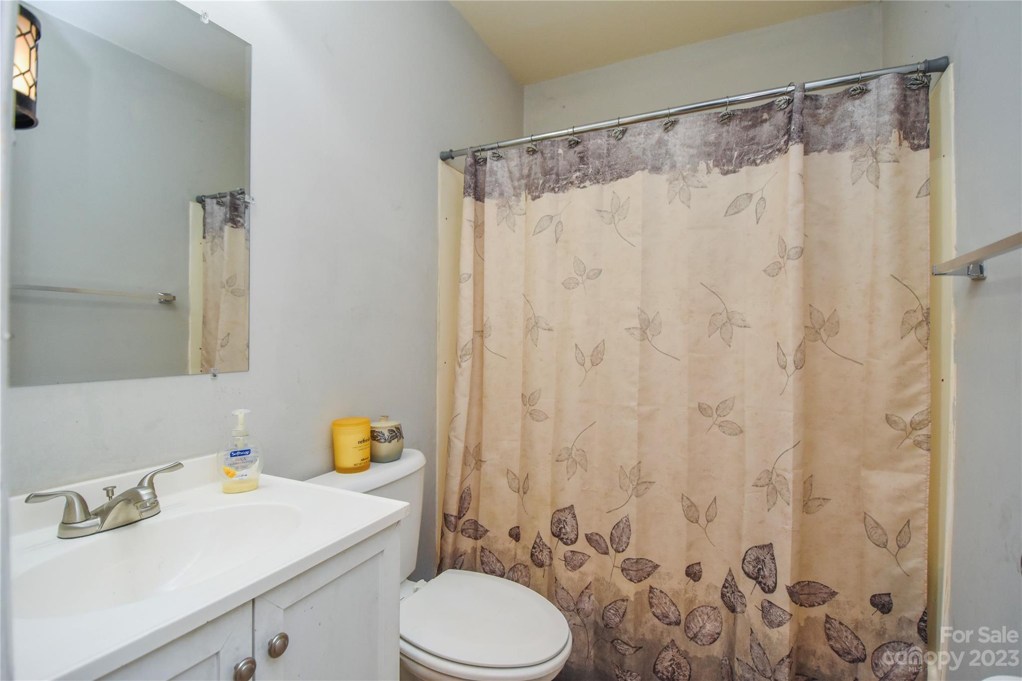 204 Springhill Lane Maiden, NC 28650 - Photo 16 of 20 a bathroom with a sink a toilet and shower curtain