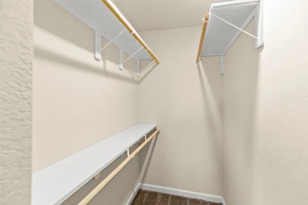 a view of small space with racks on the wall