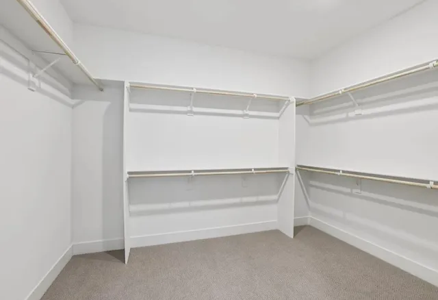 a bedroom with bed and a potted plant