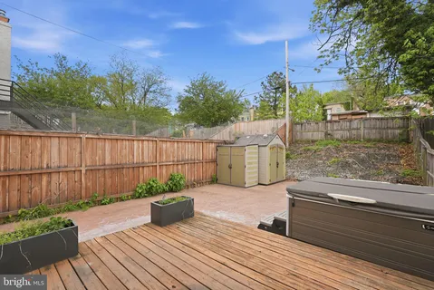 a view of a terrace with a bench