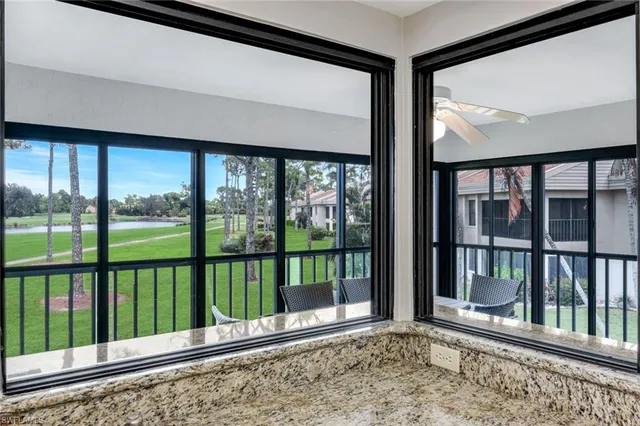 a view of a large window with an outdoor view