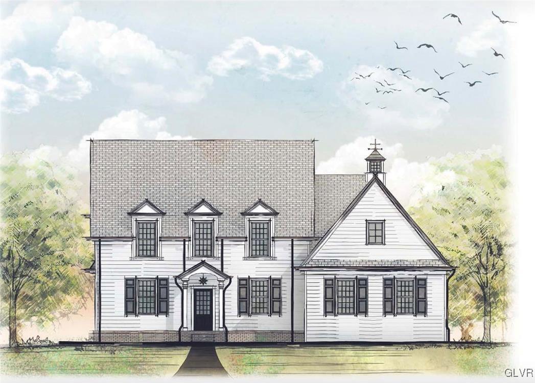 a view of house with swimming pool and sitting area