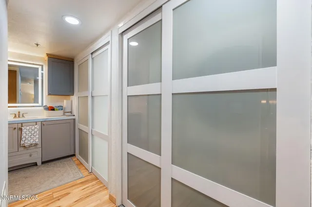 a kitchen with a washer and dryer