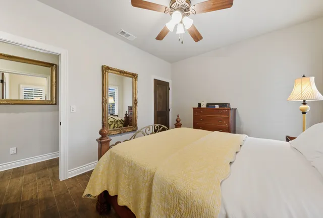 a view of a patio with a yard