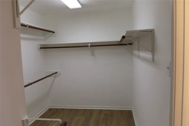 a view of small space with racks on the wall