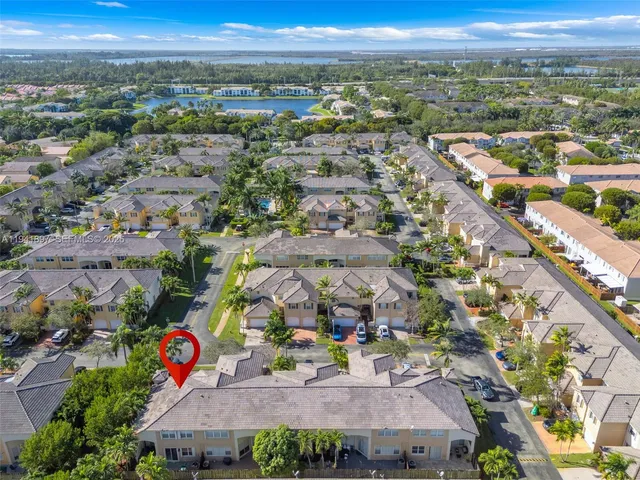 an aerial view of multiple house