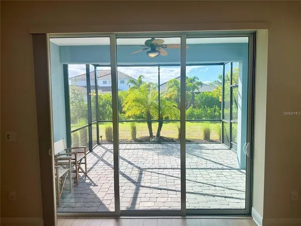 a view of a room and window