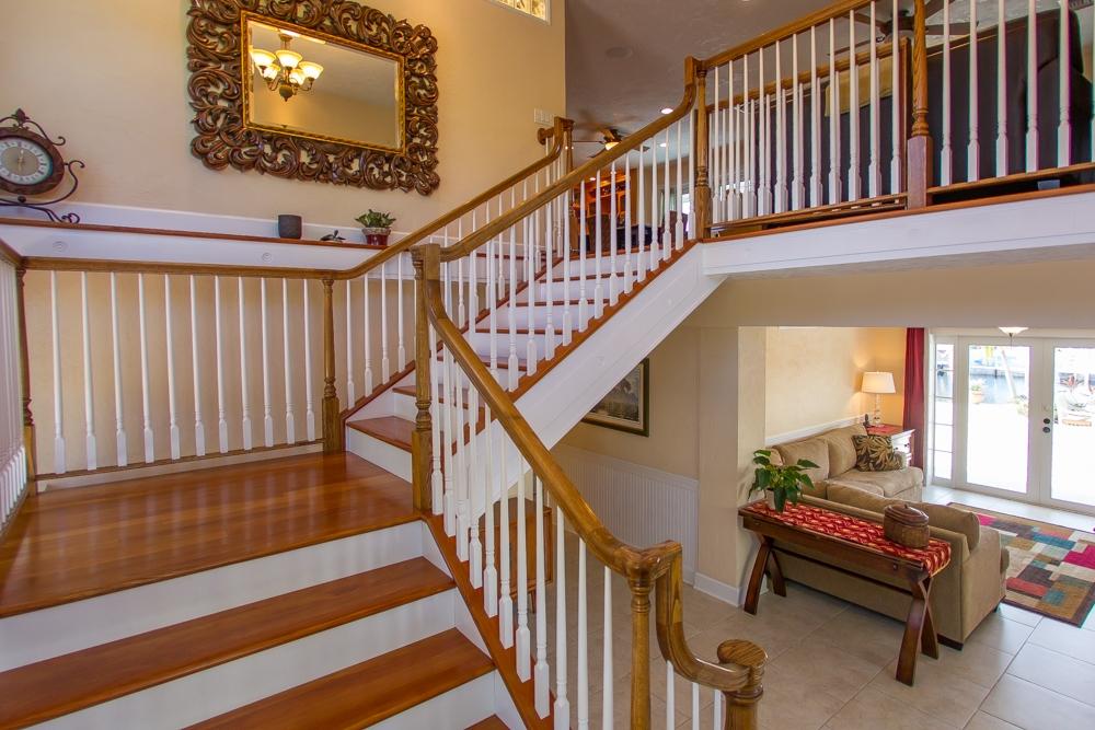 44 Andros Road Key Largo, FL 33037 - Photo 21 of 41 Mahogany Stairs w/ Oak Railings