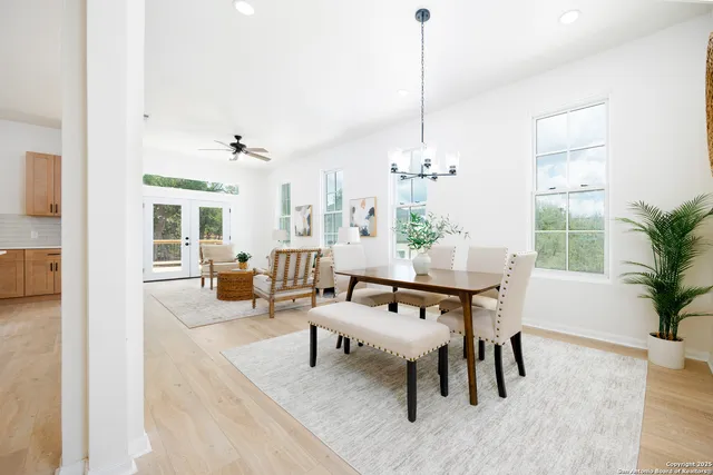 a living room with furniture