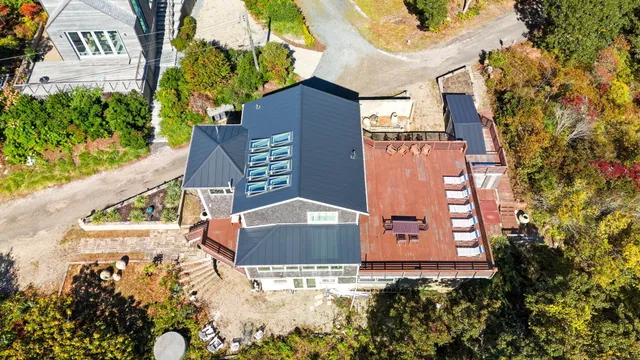 a view of an ocean and beach