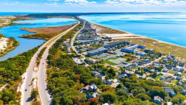a view of an ocean and beach