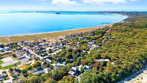 a outdoor view with a sitting space