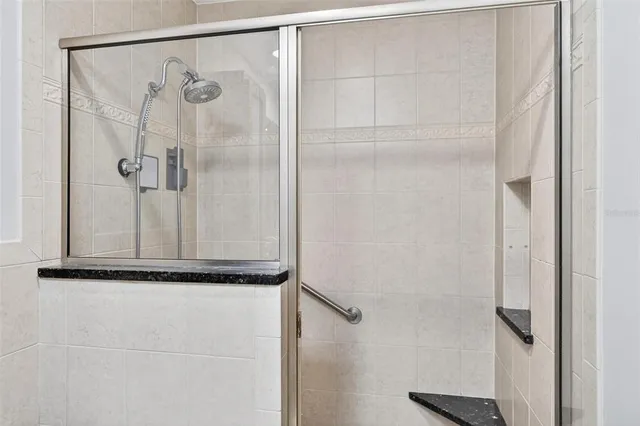 a view of a lake with a city