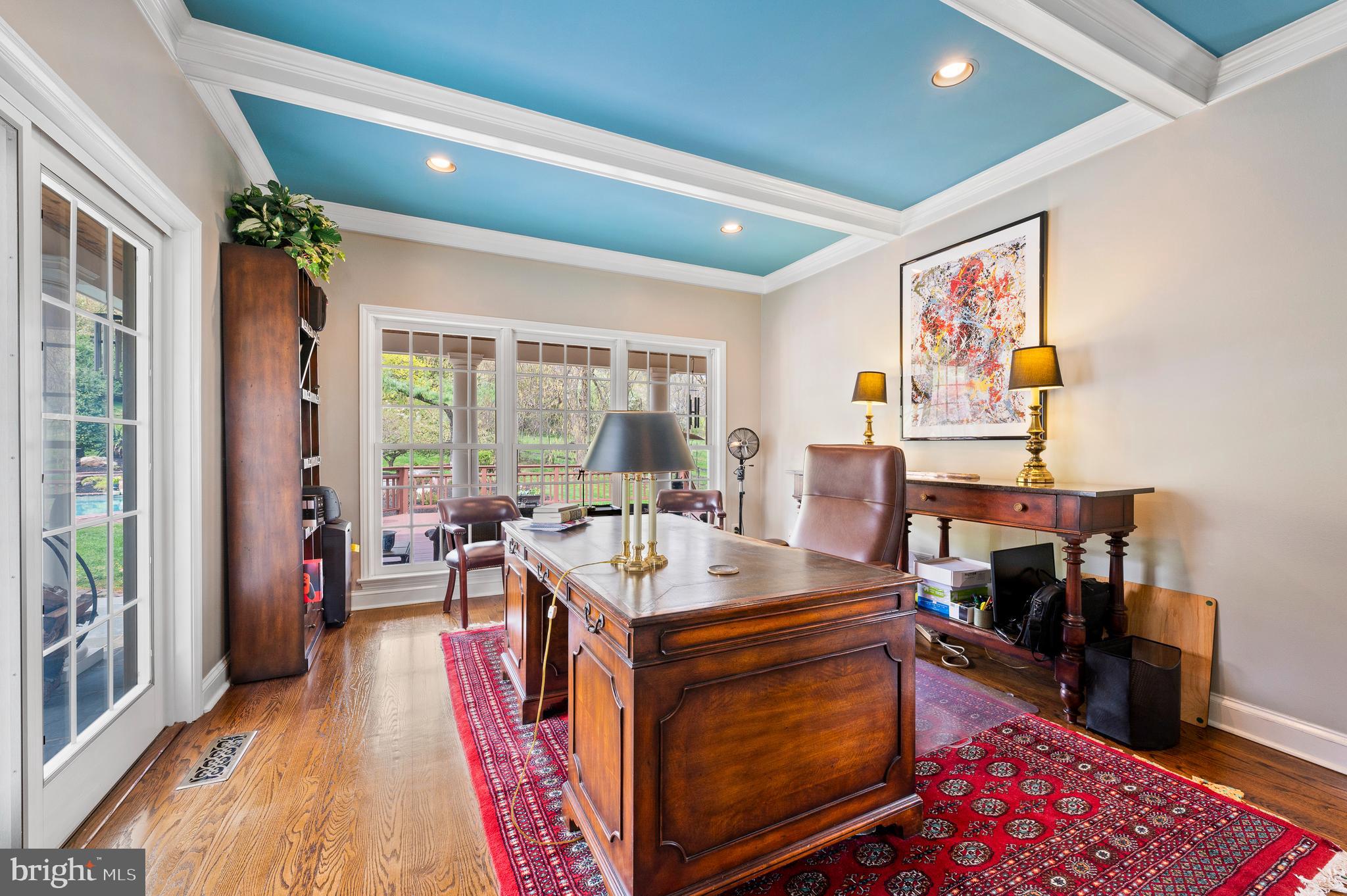 1905 General Alexander Drive Malvern, PA 19355 - Photo 39 of 87 Coffered Ceiling in LIB & sliders to Patio