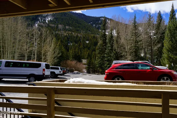 a view of city from a balcony
