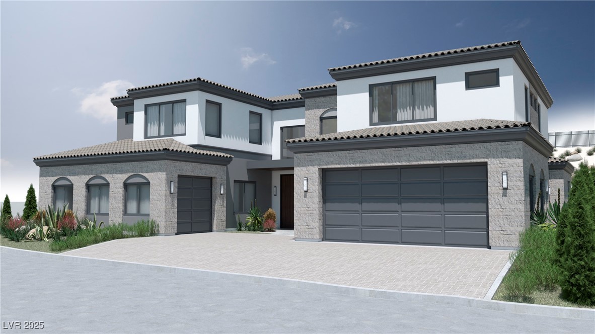 5 Rue Grimaldi Way Henderson, NV 89011 - Photo 14 of 45 View of front of home featuring a tiled roof, deco