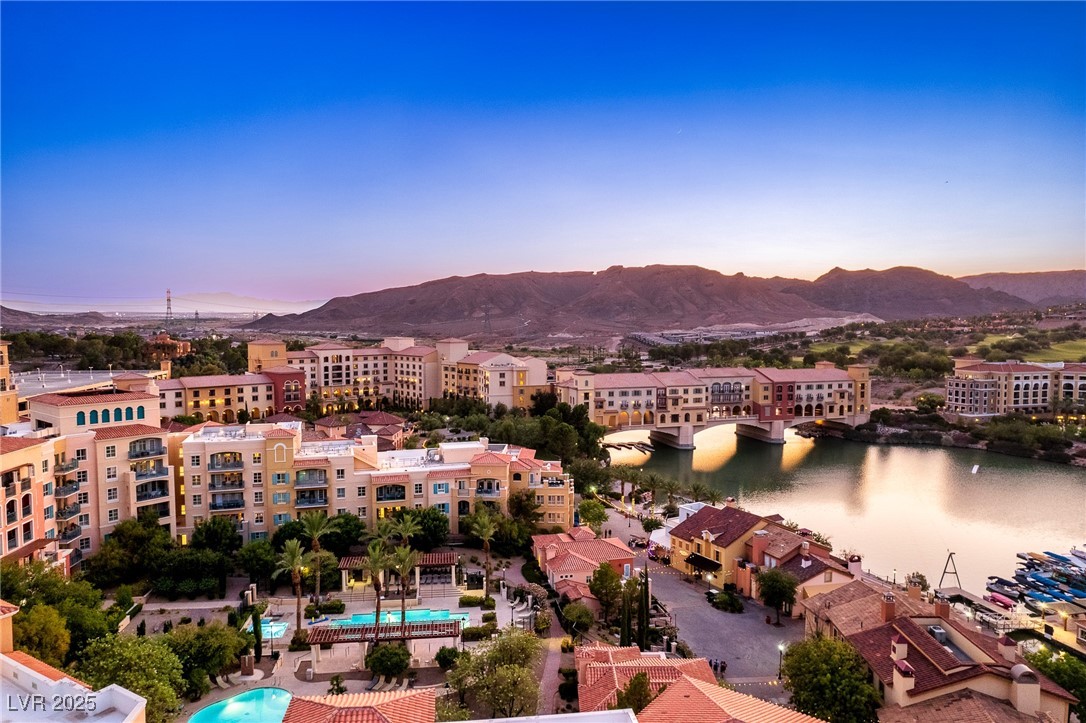5 Rue Grimaldi Way Henderson, NV 89011 - Photo 41 of 45 Aerial view at dusk of water, mountain, and countr