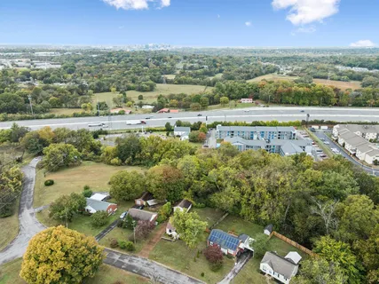 an aerial view of a city
