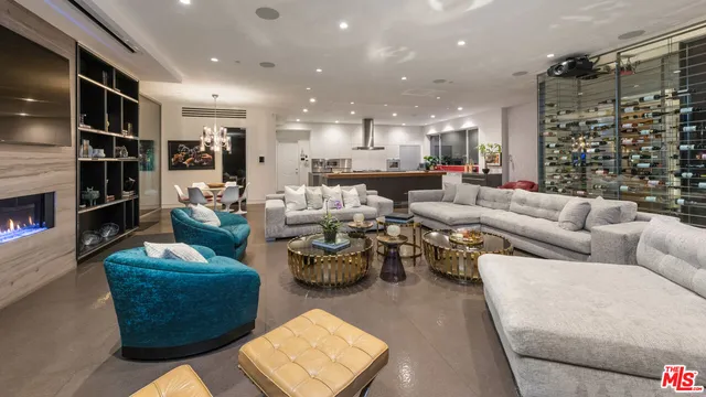 a bathroom with a mirror and a shower