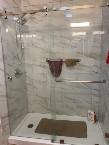 a bathroom with a shower