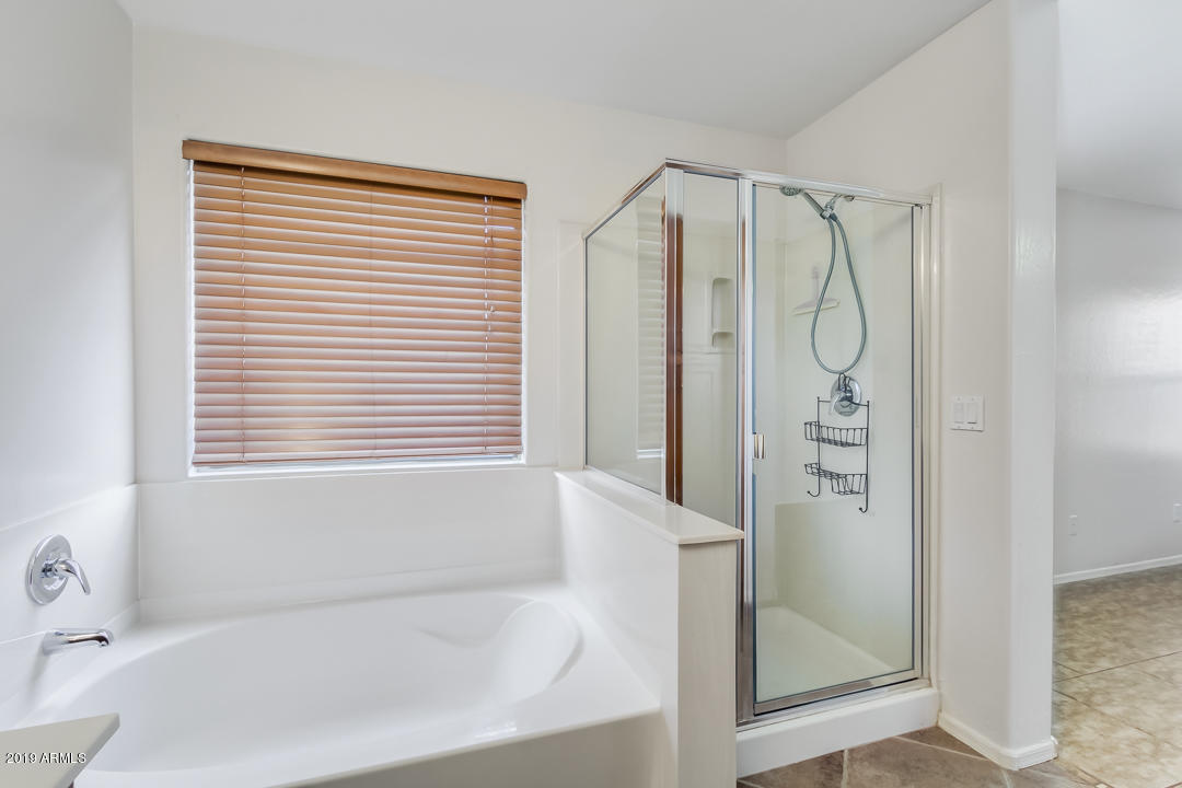 1986 West Tanner Ranch Road Queen Creek, AZ 85144 - Photo 23 of 32 a bathroom with a bathtub and a shower