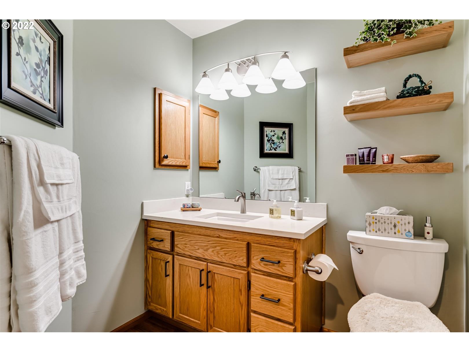 834 Raintree Way Springfield, OR 97477 - Photo 22 of 28 a bathroom with a sink and a mirror