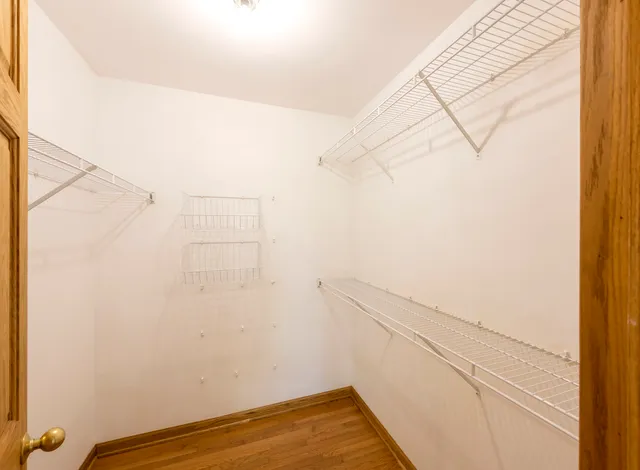 a view of small space with racks on the wall