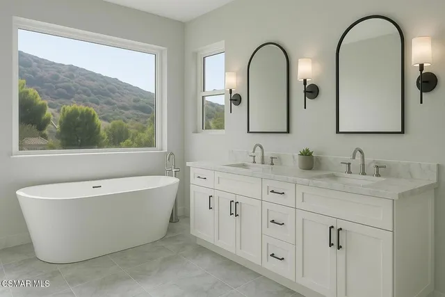 a bathroom with a granite countertop sink toilet a mirror and shower