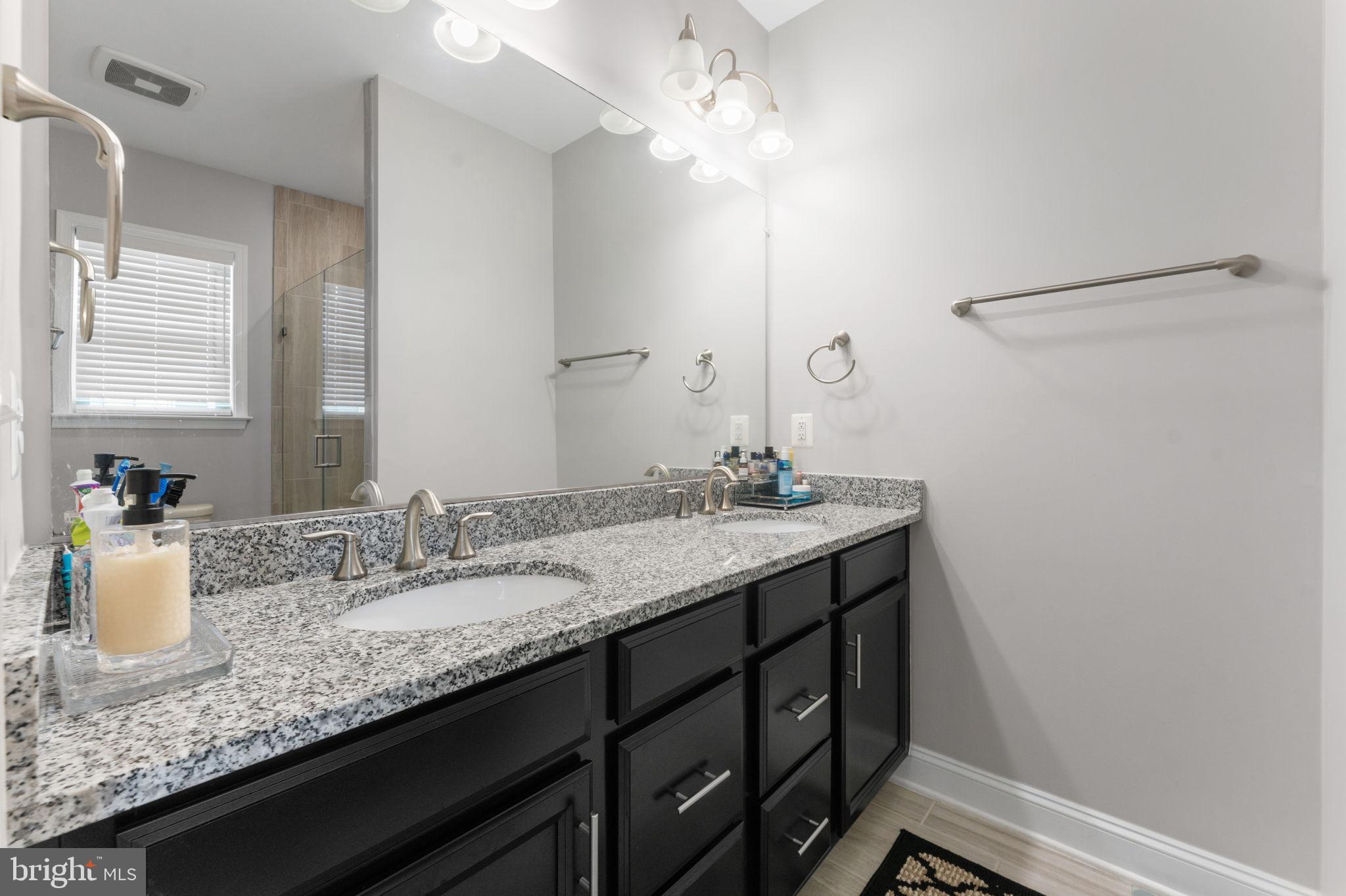 17372 Redshank Road Dumfries, VA 22026 - Photo 25 of 51 a bathroom with a granite countertop sink a mirror and vanity