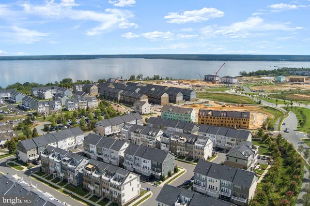 a view of a city with a lake