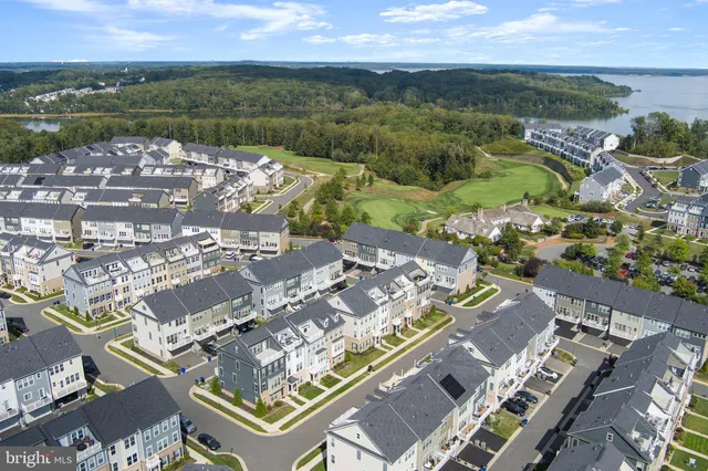 a view of a lake with a city