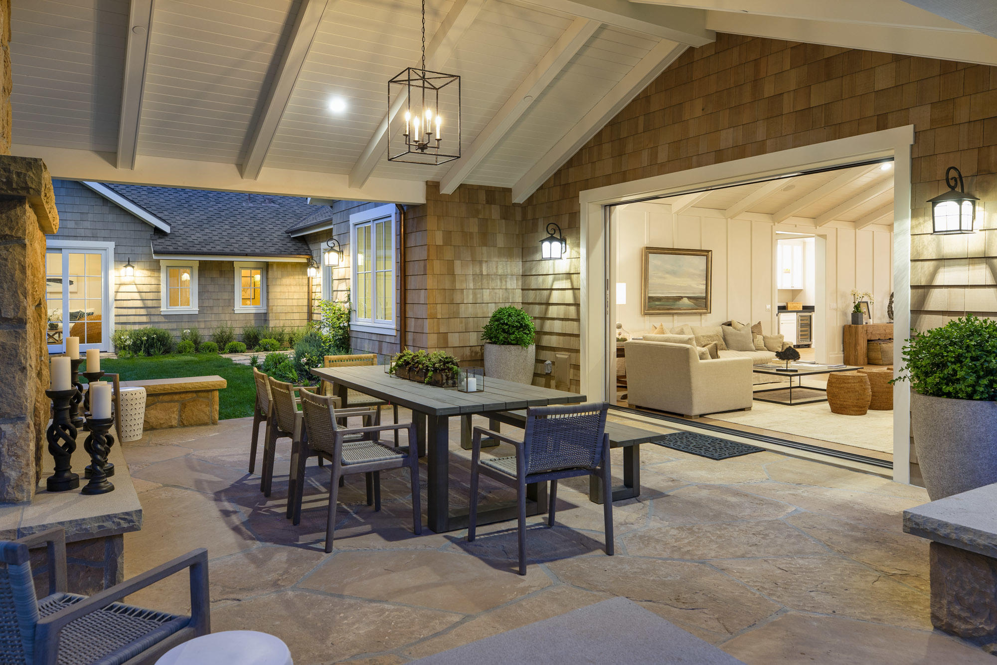 529 Santa Rosa Lane Montecito, CA 93108 - Photo 6 of 24 a view of a dining room with furniture window and outside view