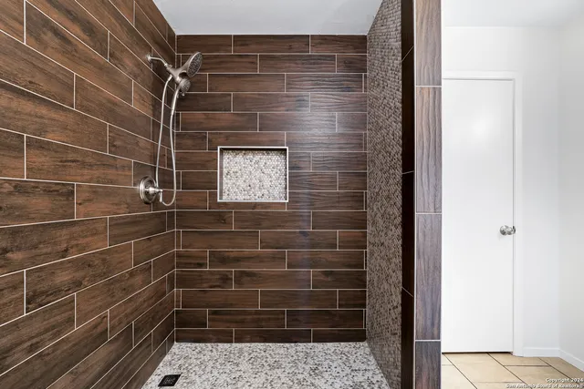 a bathroom with a shower