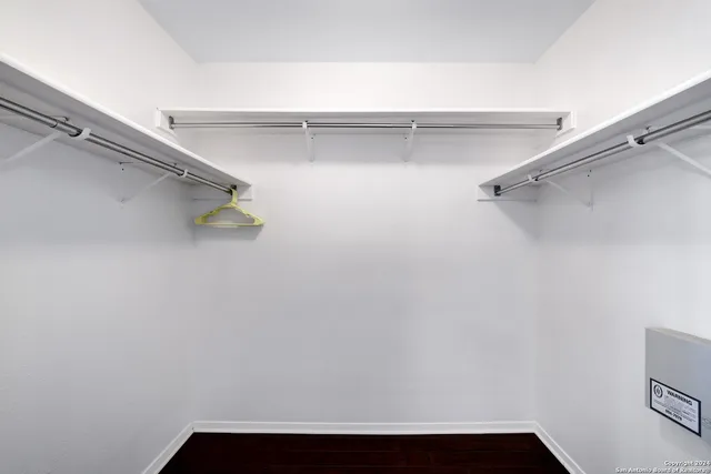a view of small space with racks on the wall