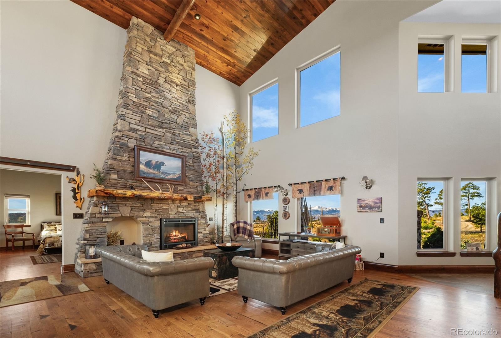 12875 Holmes Road Colorado Springs, CO 80908 - Photo 10 of 50 a living room with fireplace furniture and a fireplace