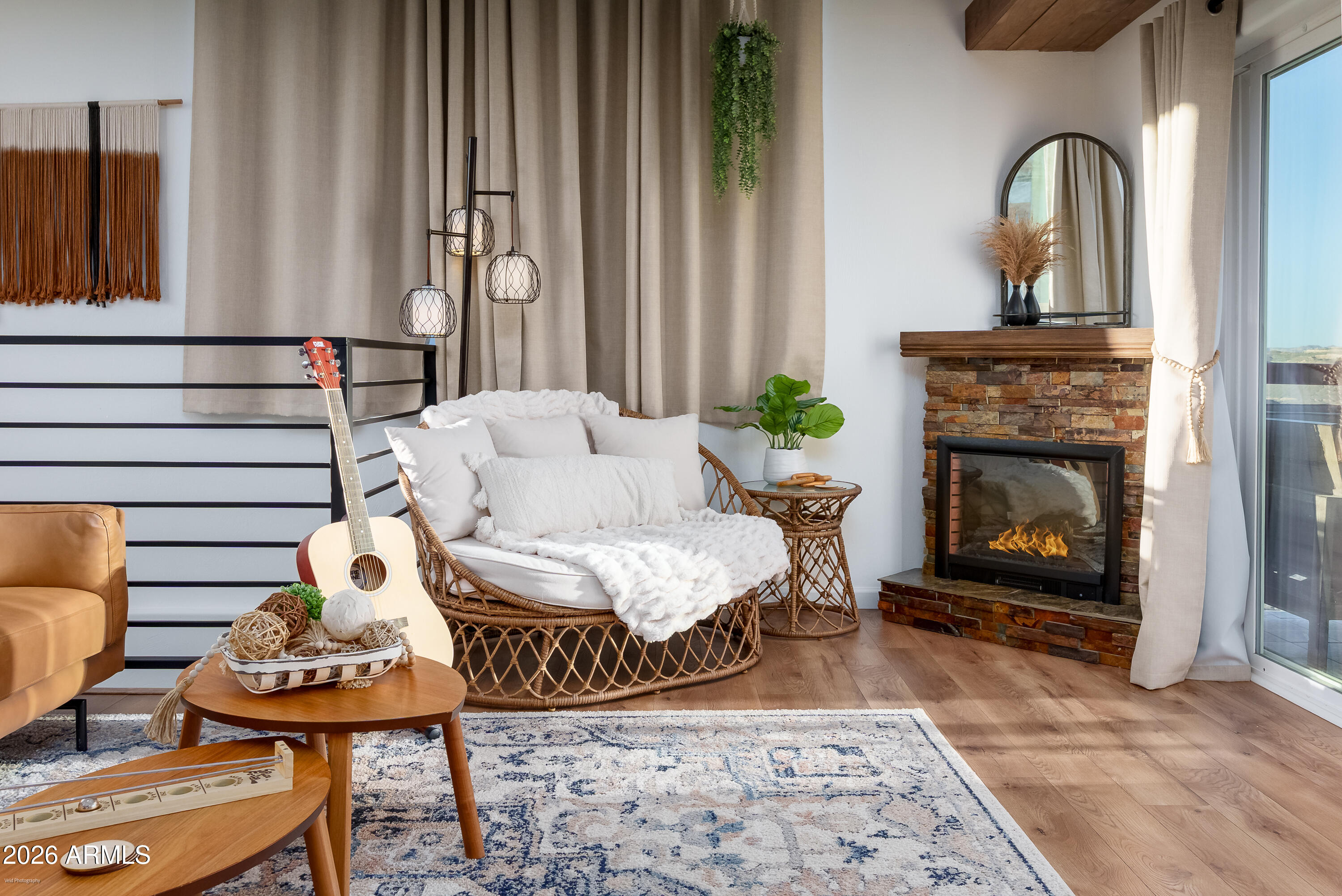 4550 Hopewell Mine Road Clarkdale, AZ 86324 - Photo 13 of 97 a living room with furniture and a fireplace