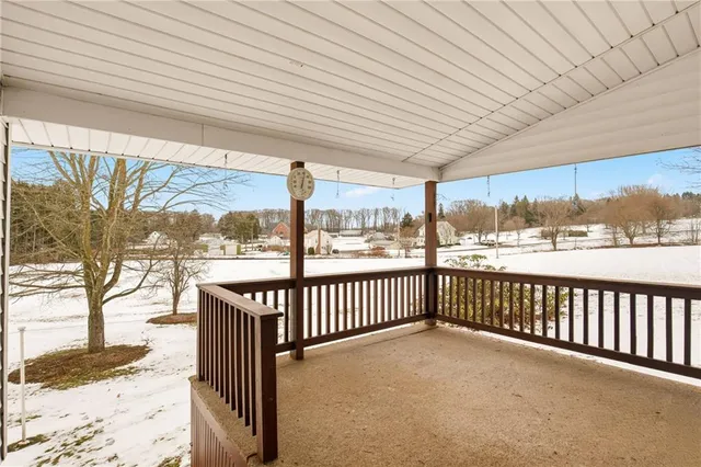 a view of a backyard of snow