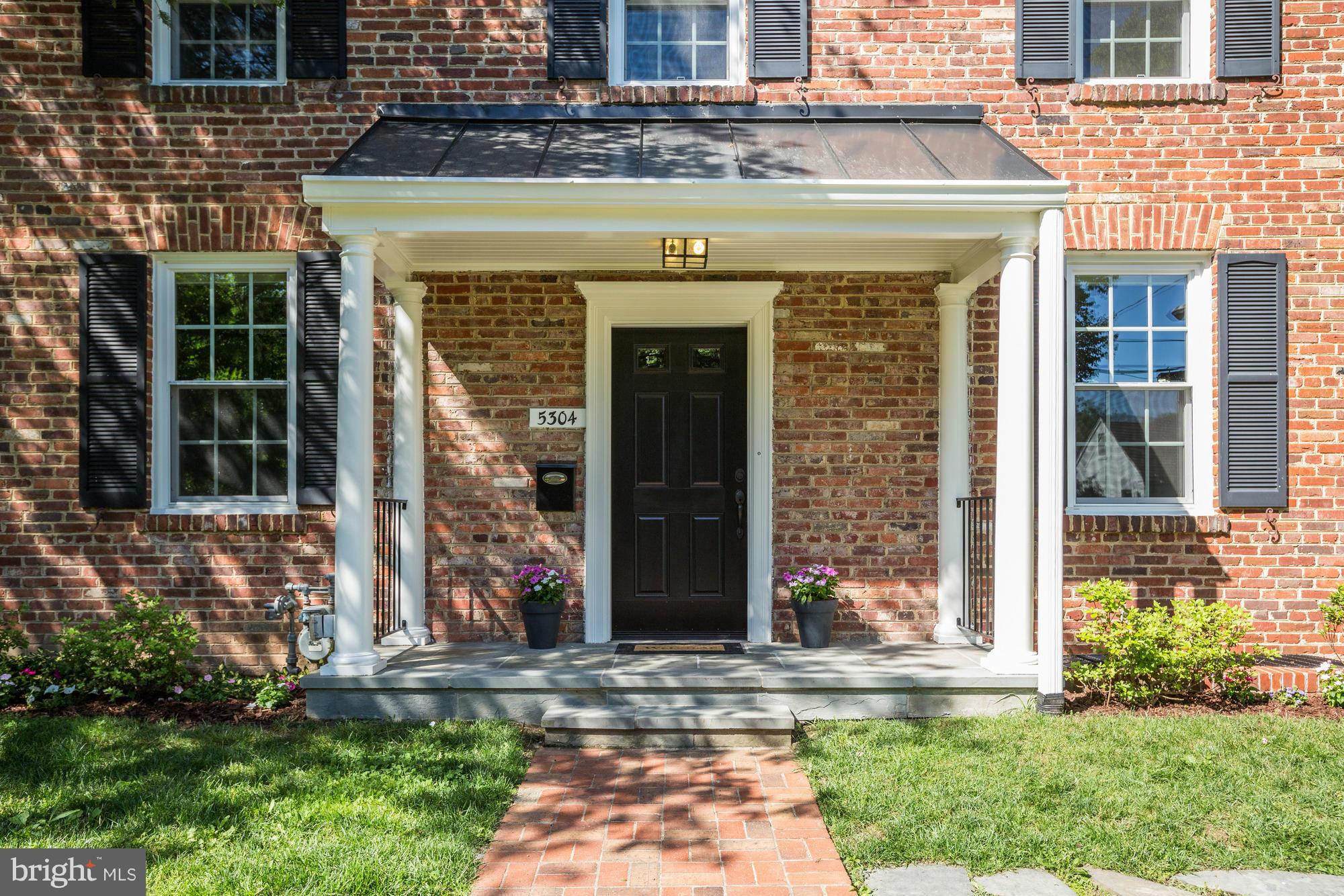 5304 Wriley Road Bethesda, MD 20816 - Photo 2 of 30 Covered Fieldstone Entry and Brick Walk