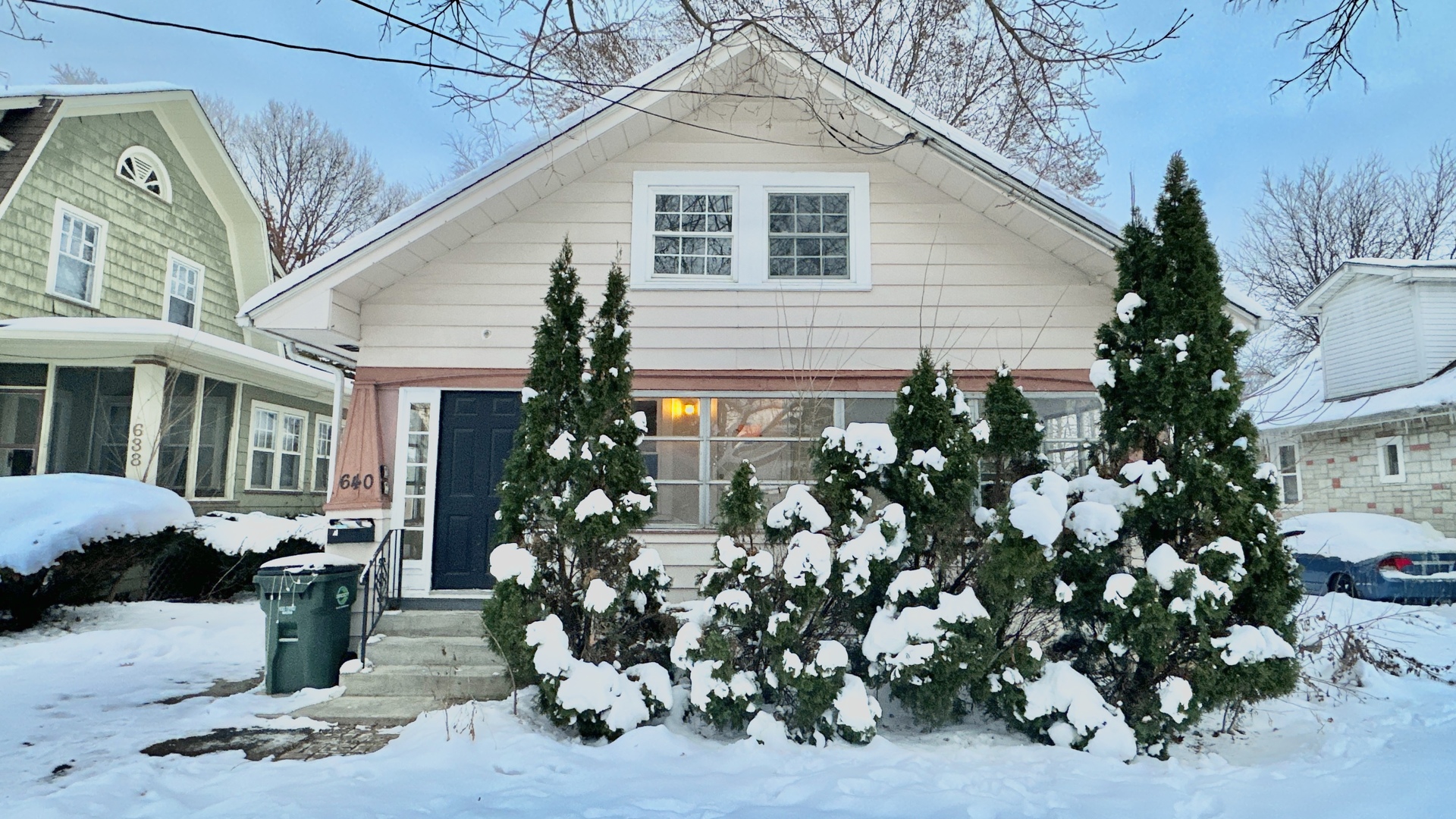 a front view of a house