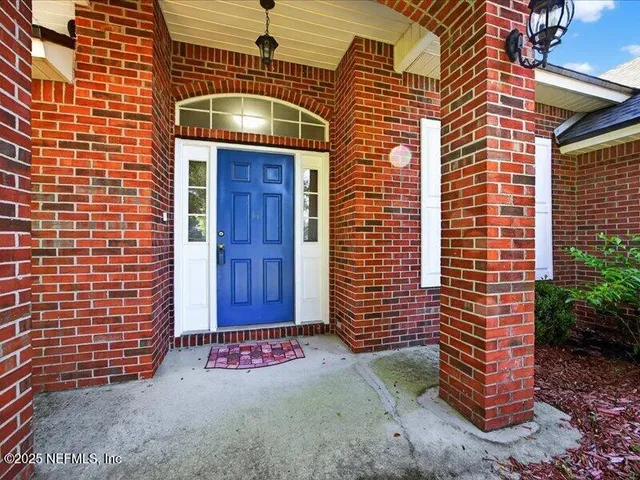 a front view of a building