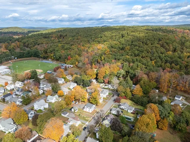 a view of an outdoor space and mountain view