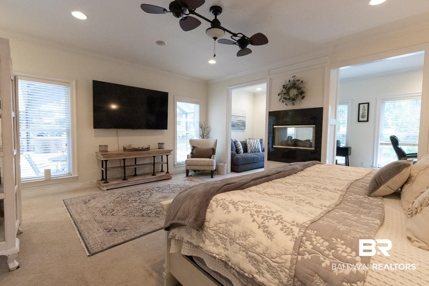 153 Old Mill Road Fairhope, AL 36532 - Photo 17 of 40 Primary Bedroom with Access to Screened Porch
