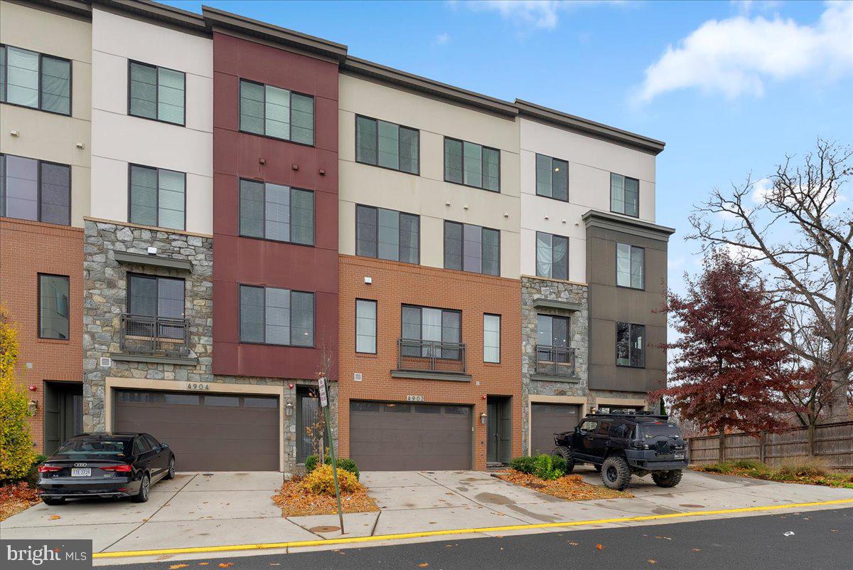 a front view of a building with street