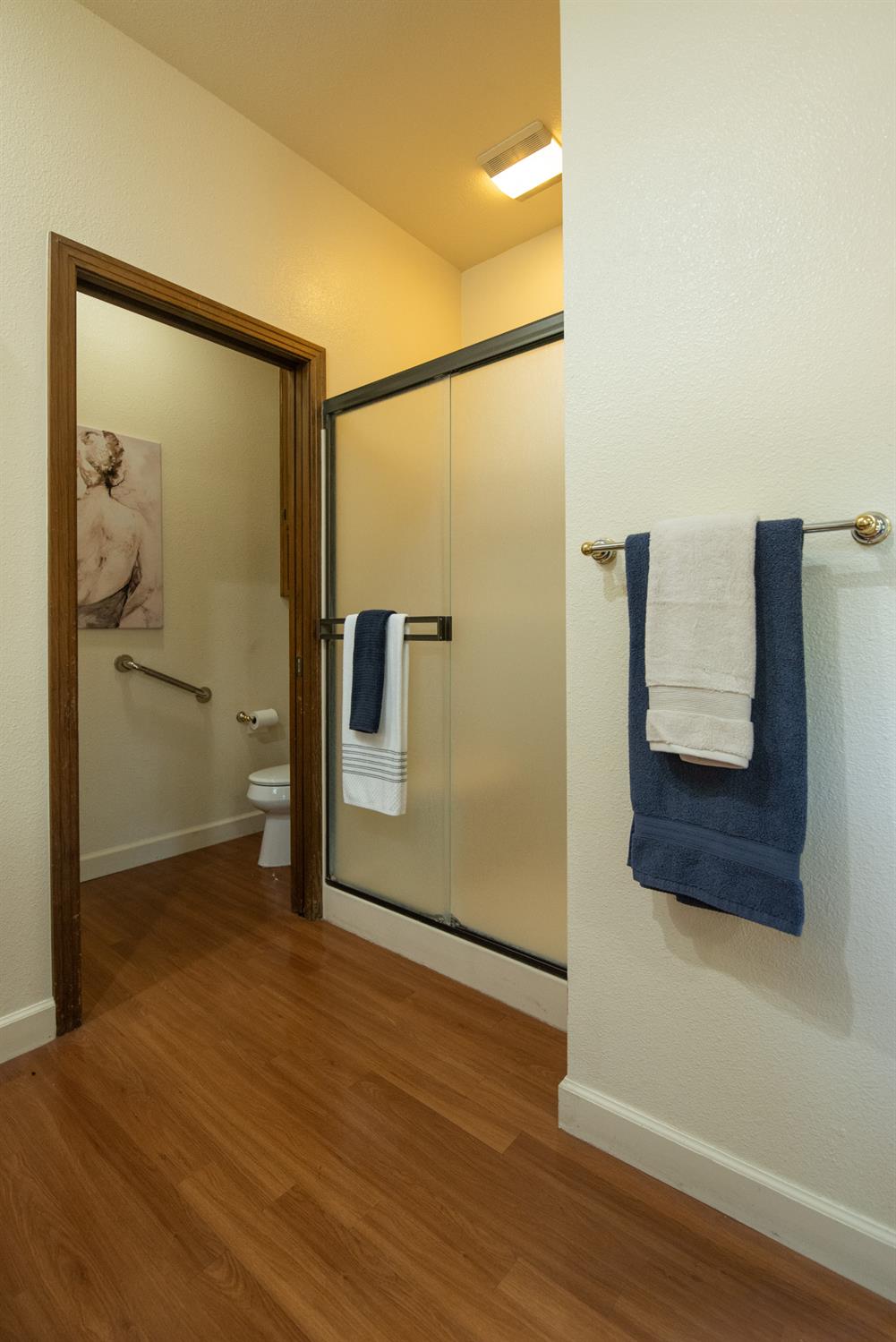 925 Scenic Court Modesto, CA 95355 - Photo 39 of 62 a view of a hallway with wooden floor and cabinet