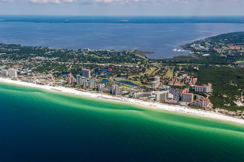 a view of a swimming pool with a garden
