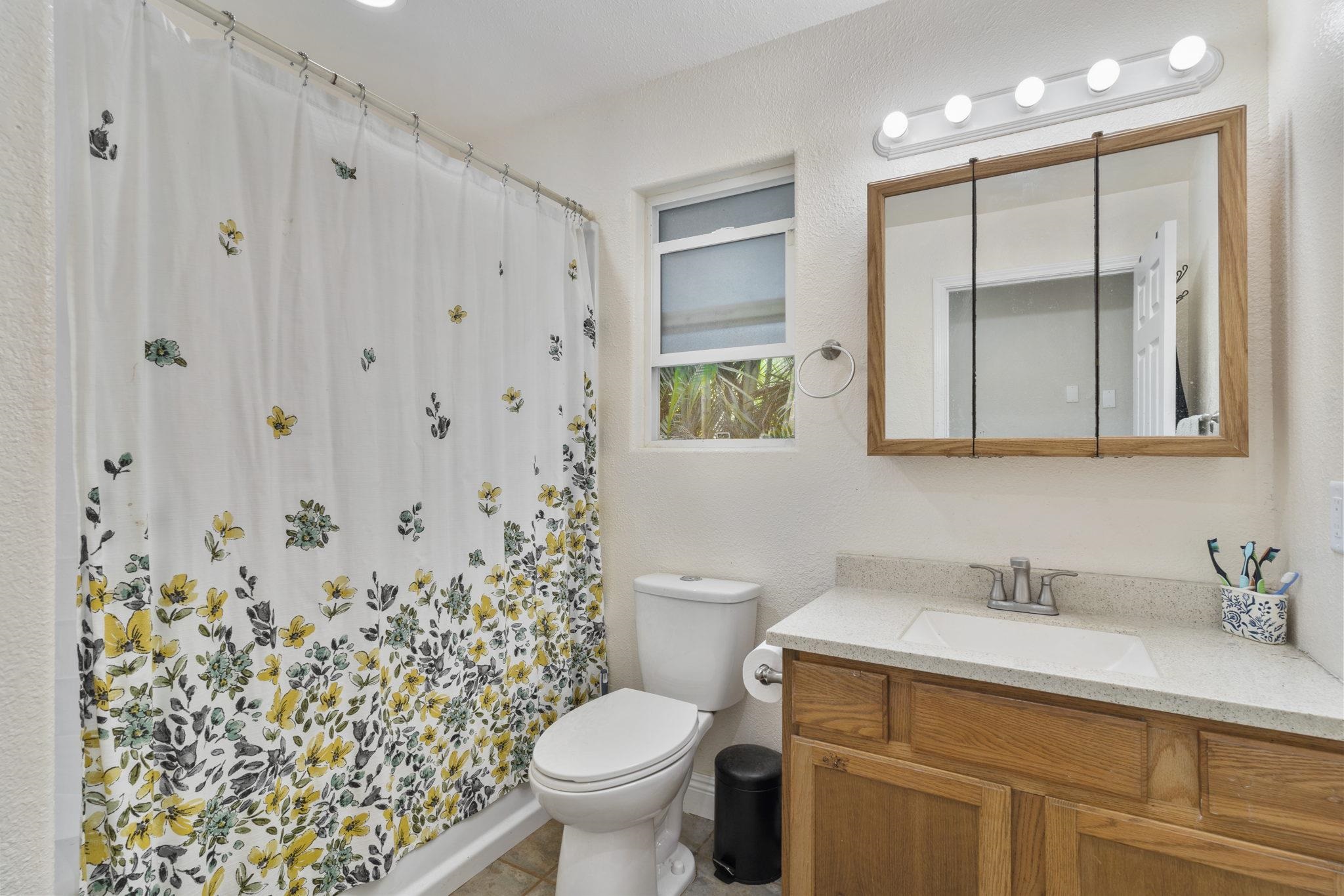 89 Nahele Road Haiku, HI 96708 - Photo 11 of 30 a bathroom with a granite countertop sink a toilet and a shower